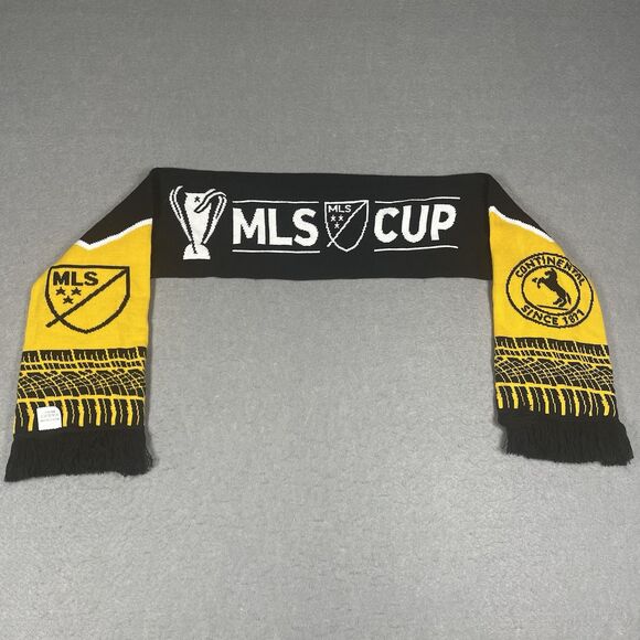 MLS Cup Scarf 2020 Final Columbus Crew Seattle Sounders Black Yellow Continental - Picture 1 of 8
